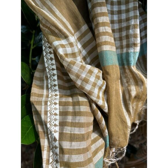 Matta NY Dupatta Silk Cotton Scarf Pareo Wrap Tassels Shawl / new no tags - Picture 4 of 9